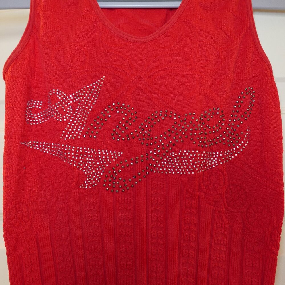 Y2K Red Gemstone "ANGEL" Bodycon Tank Top